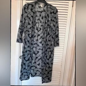Black and White Pineapple Print Cardigan